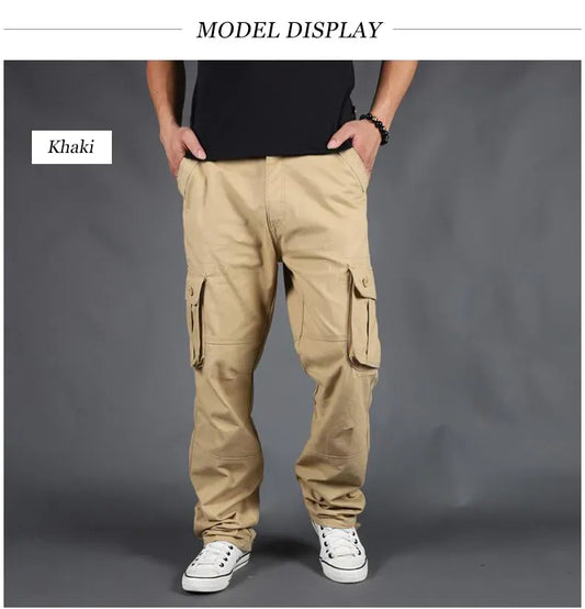 Men's Pants Large Size Multi-pocket Loose Overalls ( Pack of 2 )